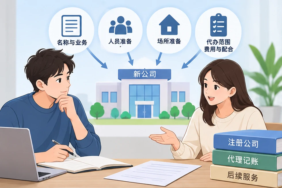 创业者一起整理开办计划的服务场景示意
