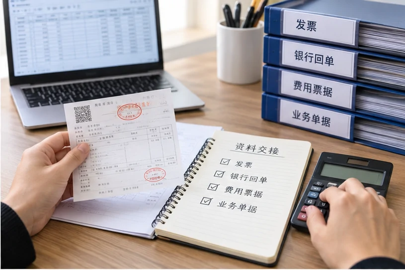 整理企业票据与日常账务资料的服务场景示意