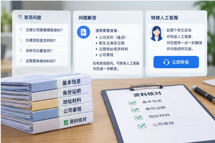 在线客服接待与咨询整理的服务场景示意