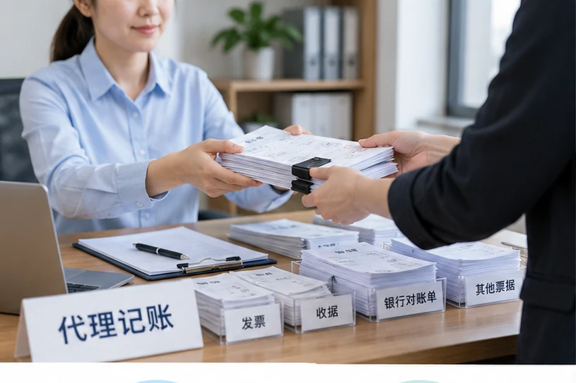 整理企业票据与日常账务资料的服务场景示意