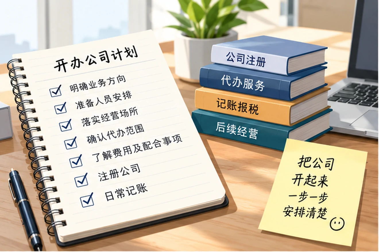 创业者一起整理开办计划的服务场景示意