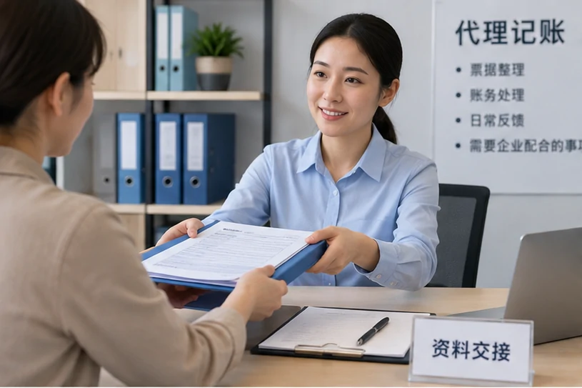 整理企业票据与日常账务资料的服务场景示意