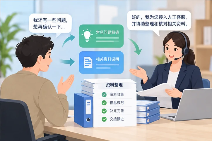 在线客服接待与咨询整理的服务场景示意