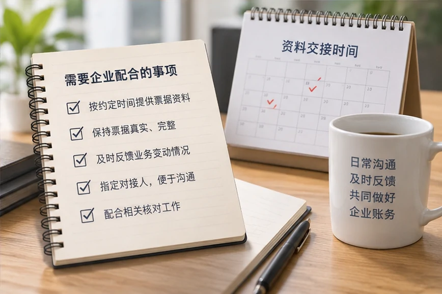 整理企业票据与日常账务资料的服务场景示意