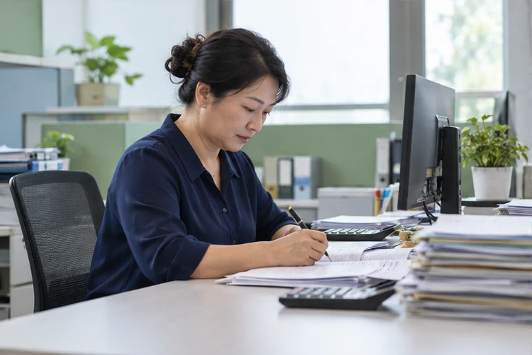 整理企业票据与日常账务资料的服务场景示意