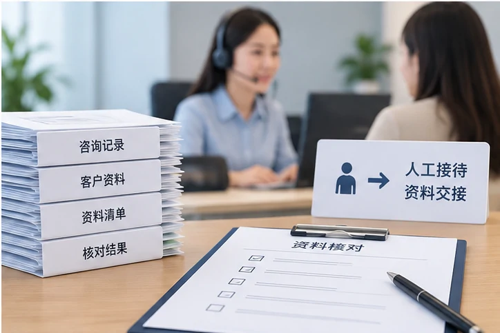 在线客服接待与咨询整理的服务场景示意