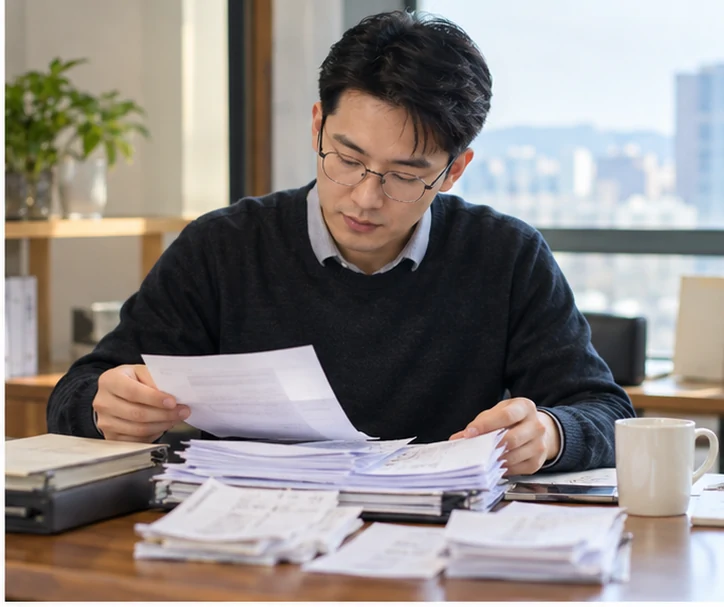 整理企业票据与日常账务资料的服务场景示意