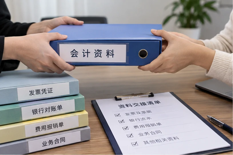整理企业票据与日常账务资料的服务场景示意