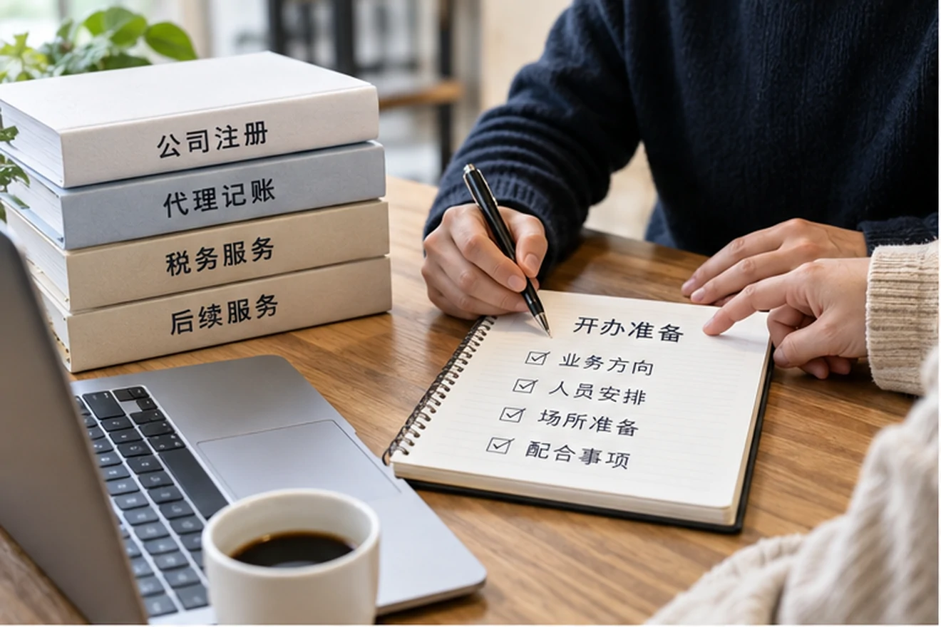 创业者一起整理开办计划的服务场景示意