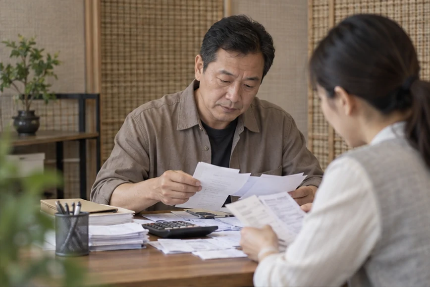 整理企业票据与日常账务资料的服务场景示意