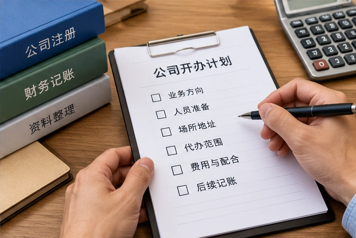 创业者一起整理开办计划的服务场景示意