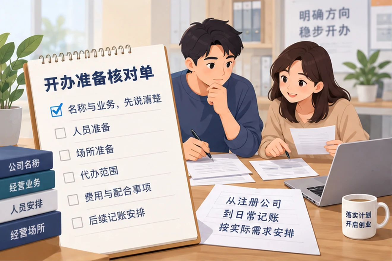 创业者一起整理开办计划的服务场景示意