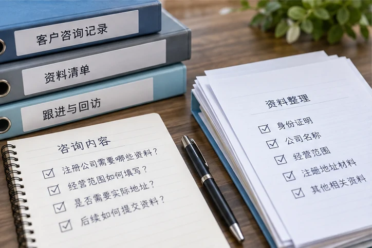 在线客服接待与咨询整理的服务场景示意