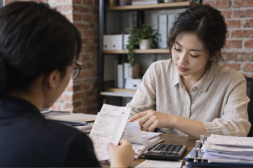 整理企业票据与日常账务资料的服务场景示意