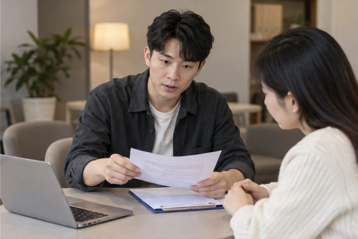 核对注册公司资料与办理事项的服务场景示意