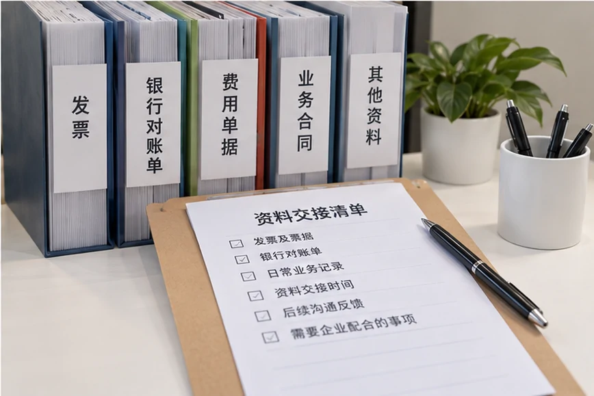整理企业票据与日常账务资料的服务场景示意