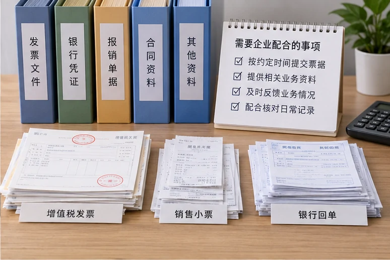 整理企业票据与日常账务资料的服务场景示意