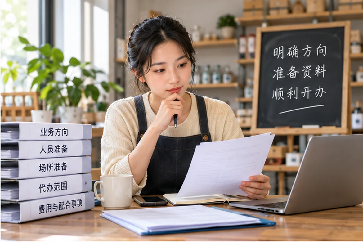 创业者一起整理开办计划的服务场景示意
