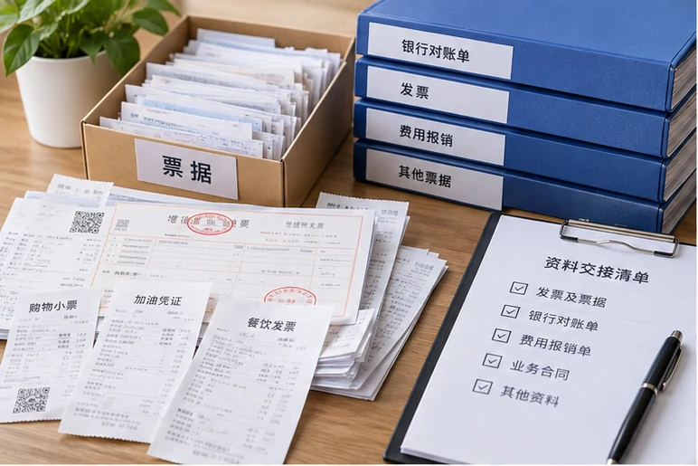 整理企业票据与日常账务资料的服务场景示意