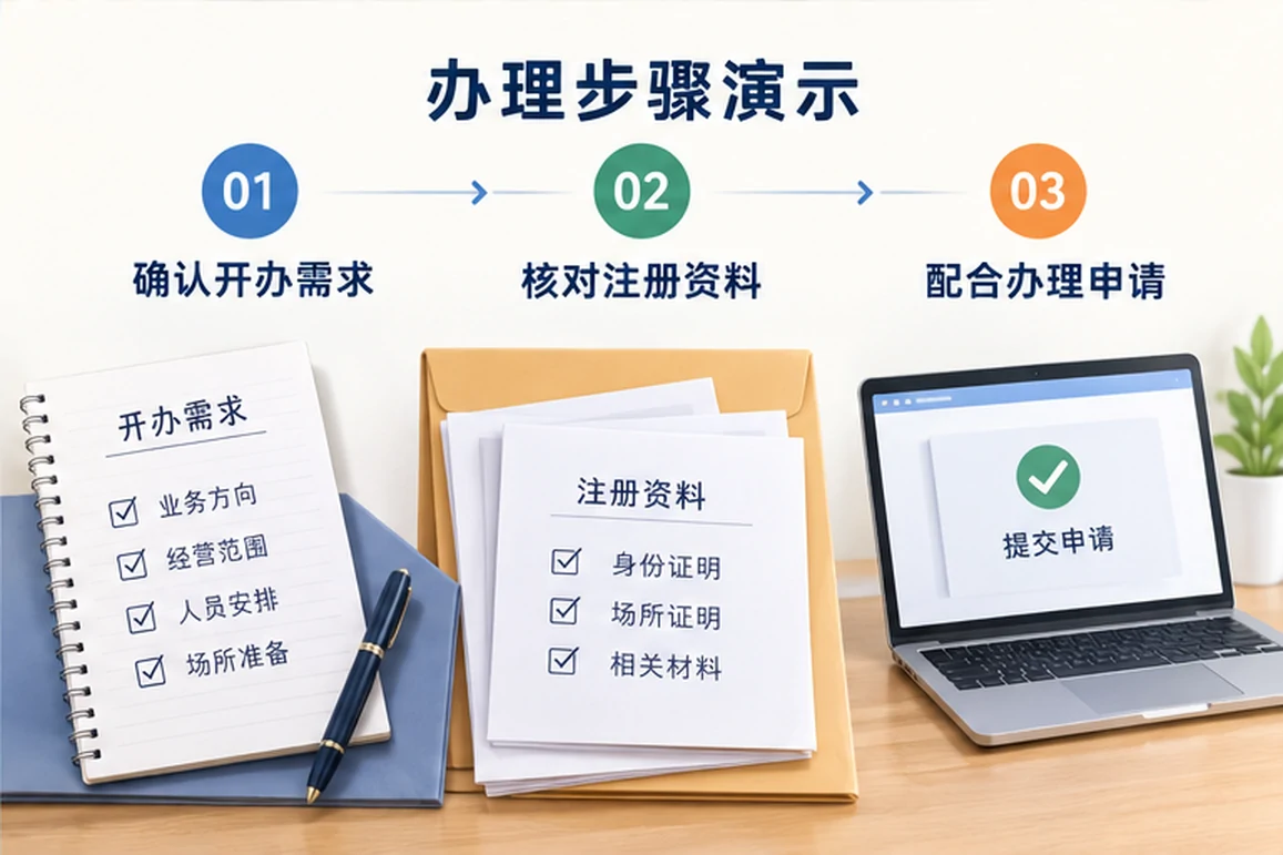创业者一起整理开办计划的服务场景示意