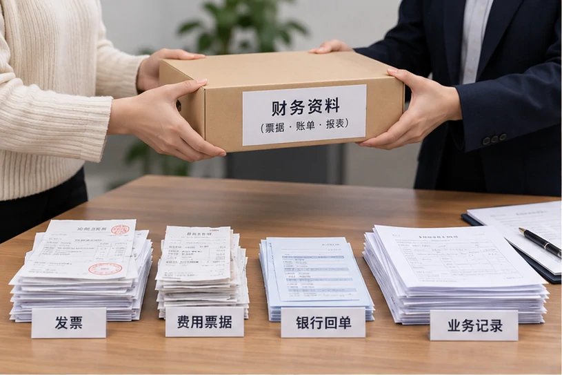 整理企业票据与日常账务资料的服务场景示意