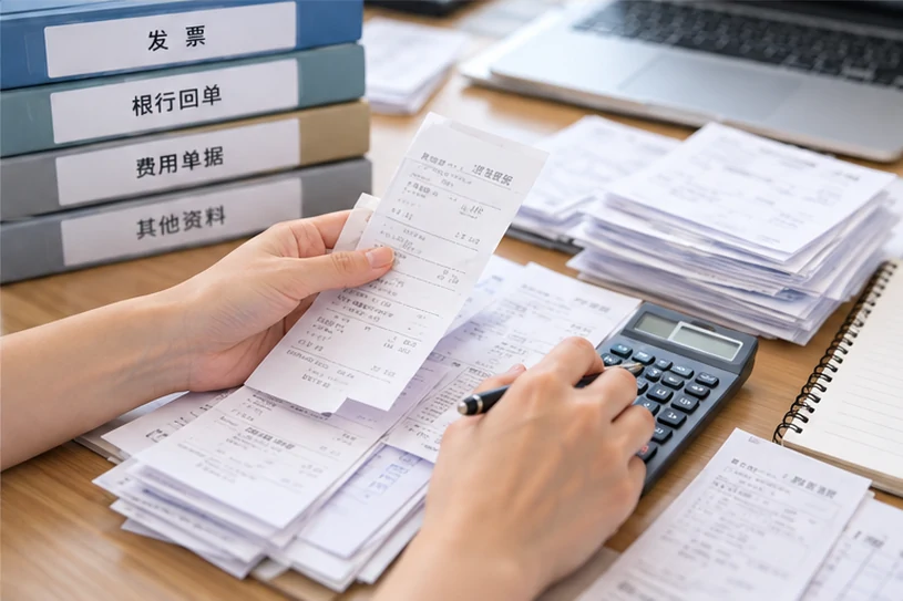 整理企业票据与日常账务资料的服务场景示意