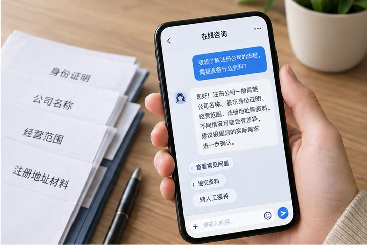 在线客服接待与咨询整理的服务场景示意