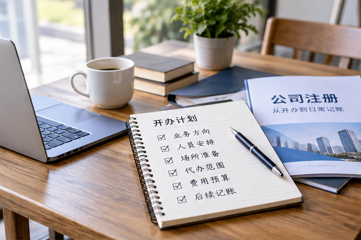 创业者一起整理开办计划的服务场景示意