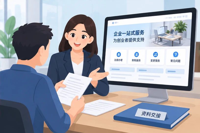 企业网站展示业务与服务信息的场景示意