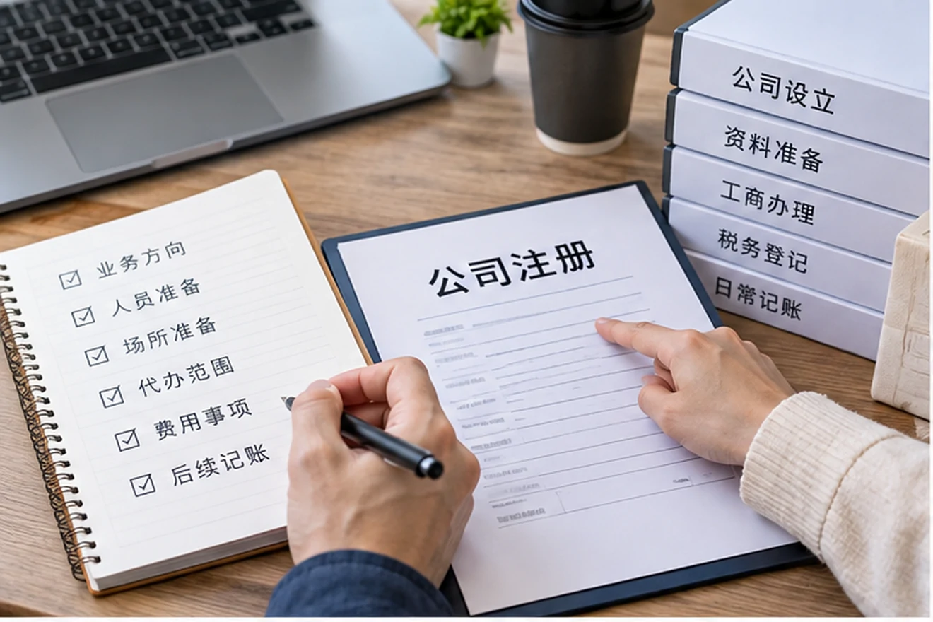 创业者一起整理开办计划的服务场景示意
