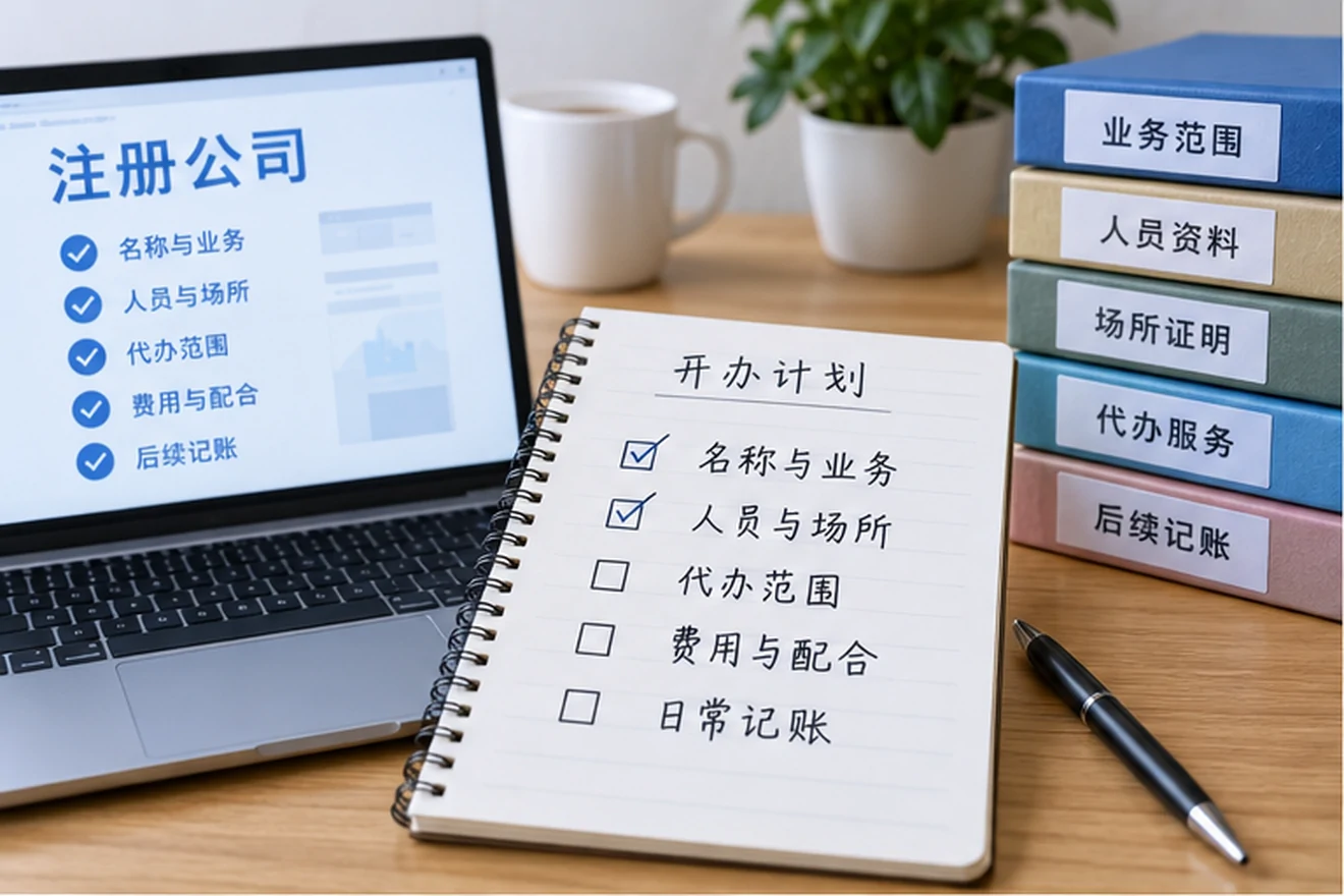 创业者一起整理开办计划的服务场景示意