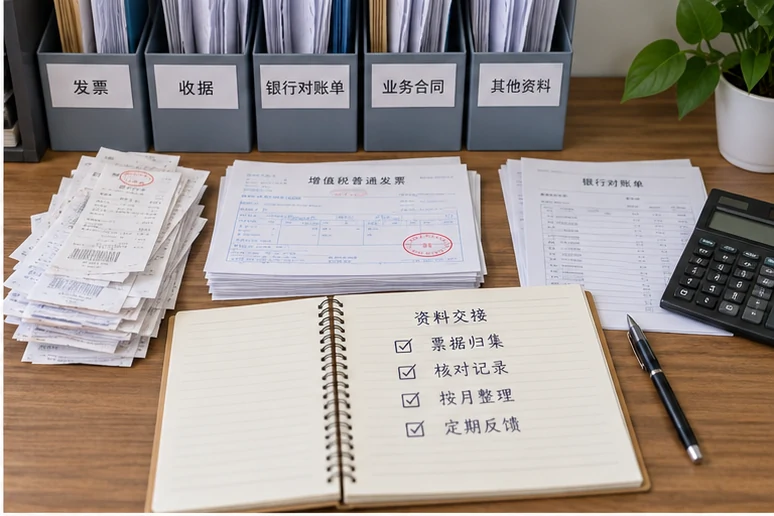 整理企业票据与日常账务资料的服务场景示意