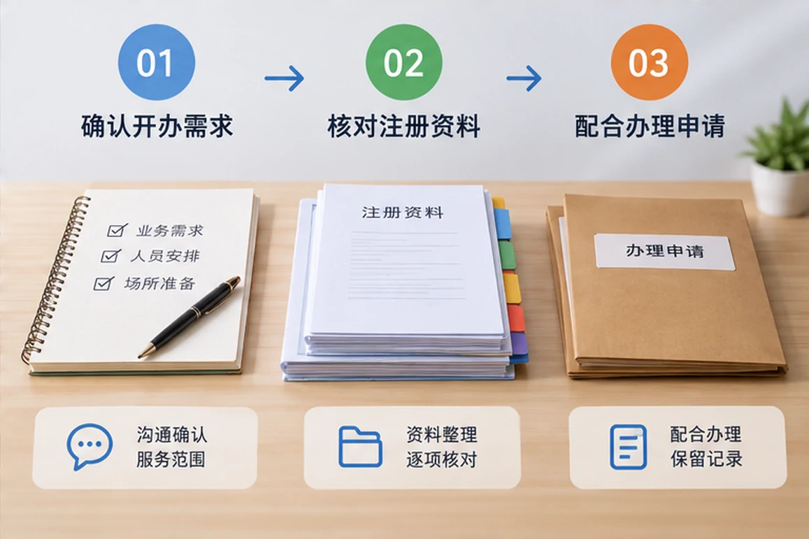 创业者一起整理开办计划的服务场景示意