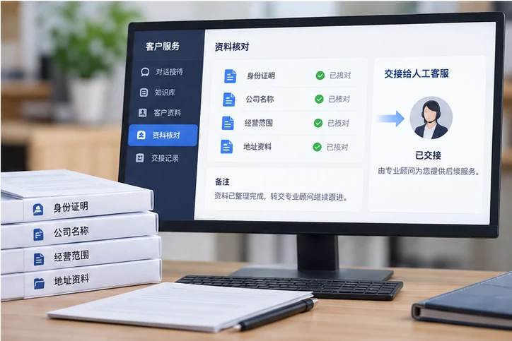 在线客服接待与咨询整理的服务场景示意