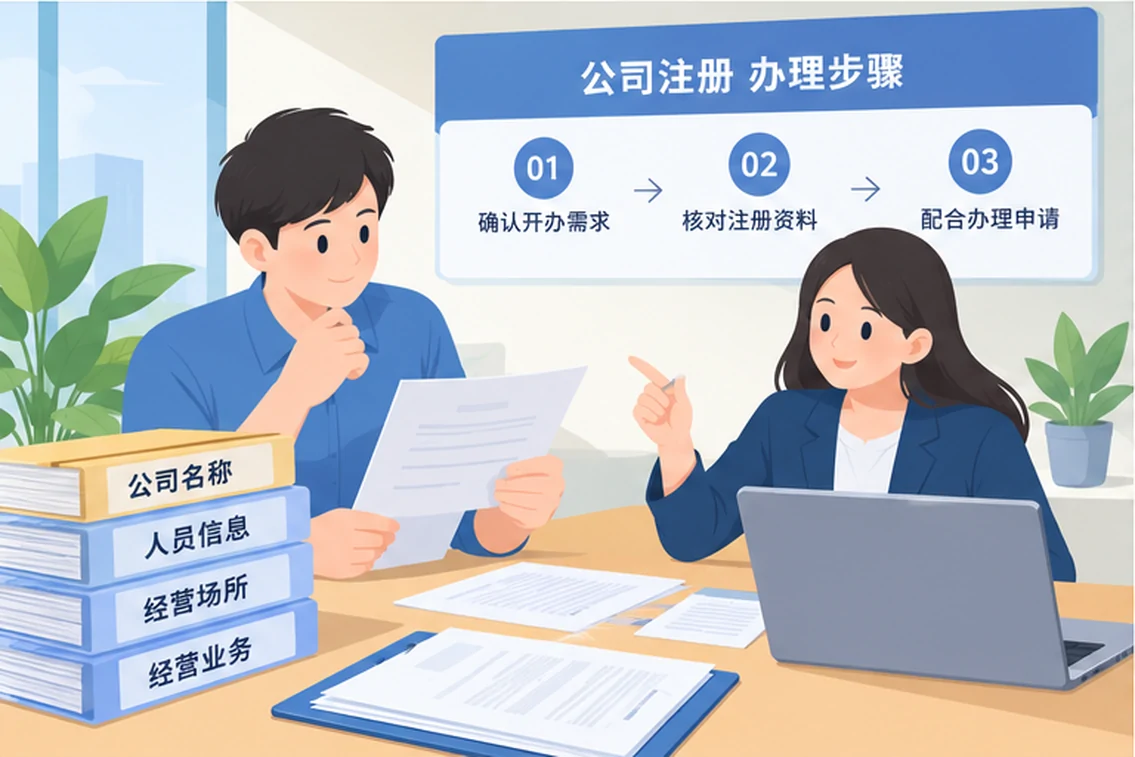 创业者一起整理开办计划的服务场景示意