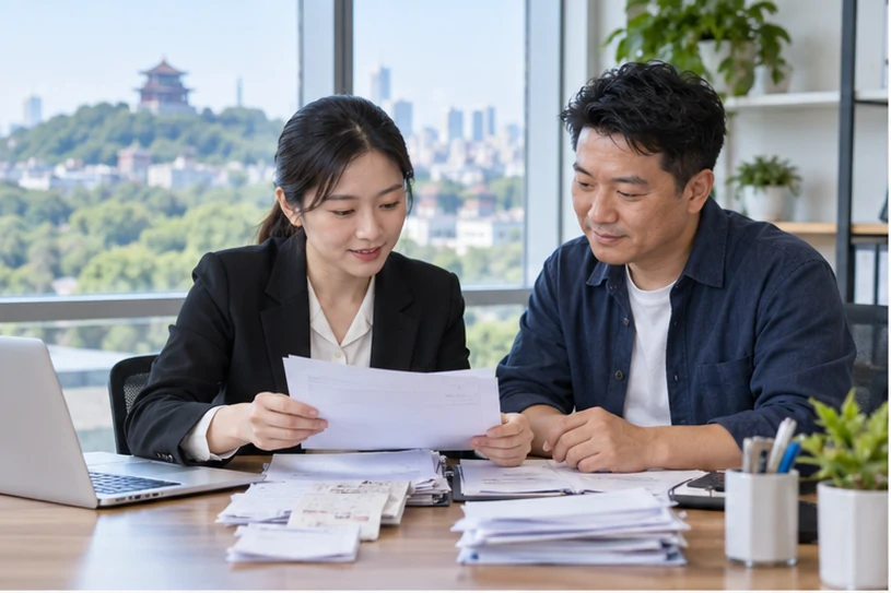 整理企业票据与日常账务资料的服务场景示意