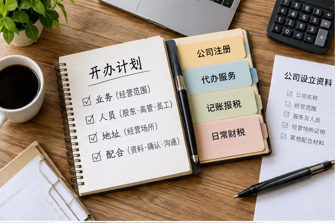 创业者一起整理开办计划的服务场景示意