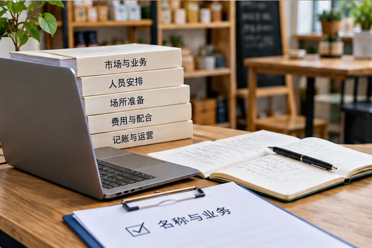 创业者一起整理开办计划的服务场景示意