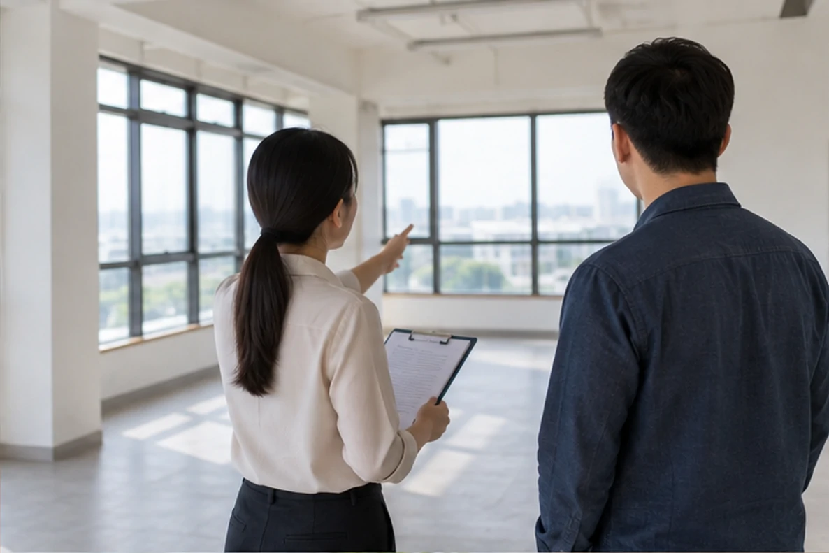 核对注册公司资料与办理事项的服务场景示意