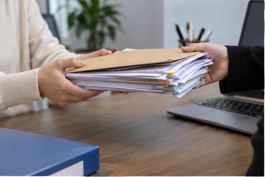 整理企业票据与日常账务资料的服务场景示意