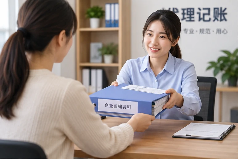 整理企业票据与日常账务资料的服务场景示意