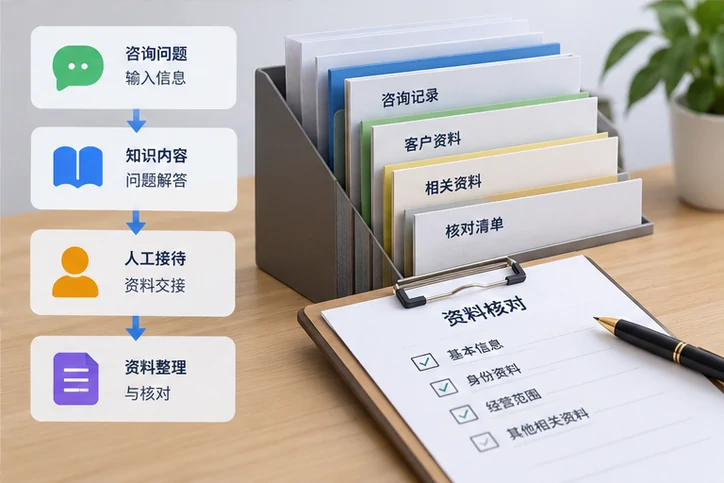 在线客服接待与咨询整理的服务场景示意