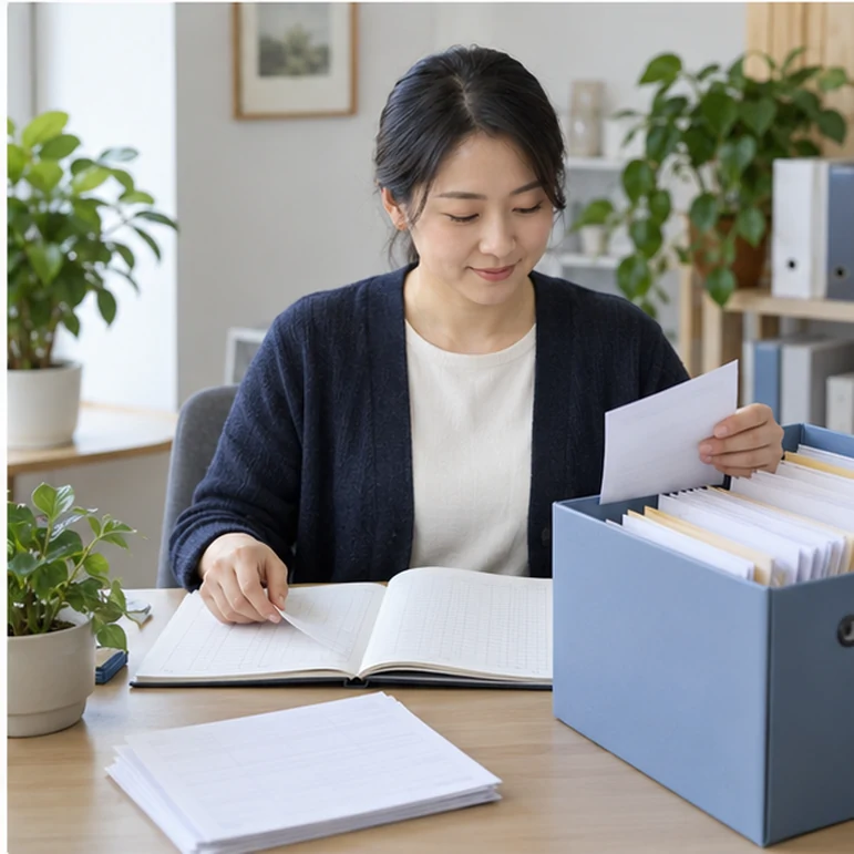 整理企业票据与日常账务资料的服务场景示意