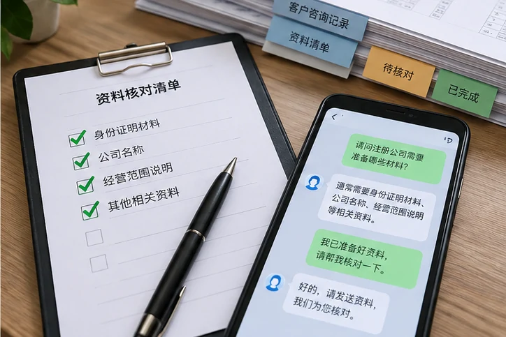 在线客服接待与咨询整理的服务场景示意