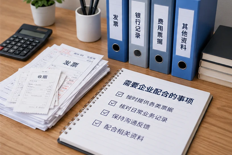 整理企业票据与日常账务资料的服务场景示意