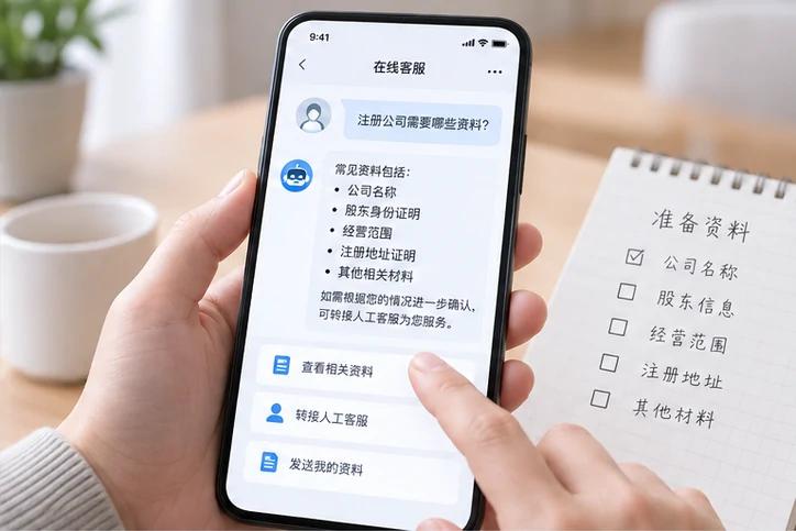 在线客服接待与咨询整理的服务场景示意