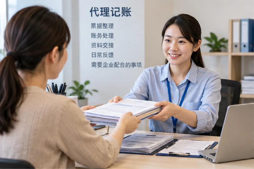 整理企业票据与日常账务资料的服务场景示意