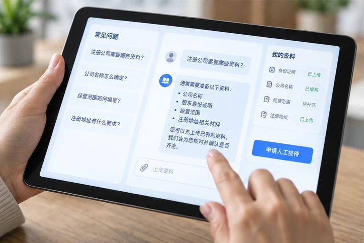 在线客服接待与咨询整理的服务场景示意