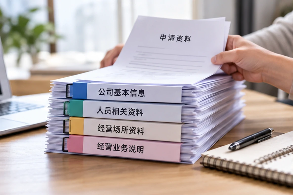 核对注册公司资料与办理事项的服务场景示意