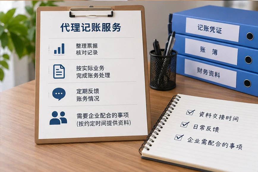 整理企业票据与日常账务资料的服务场景示意